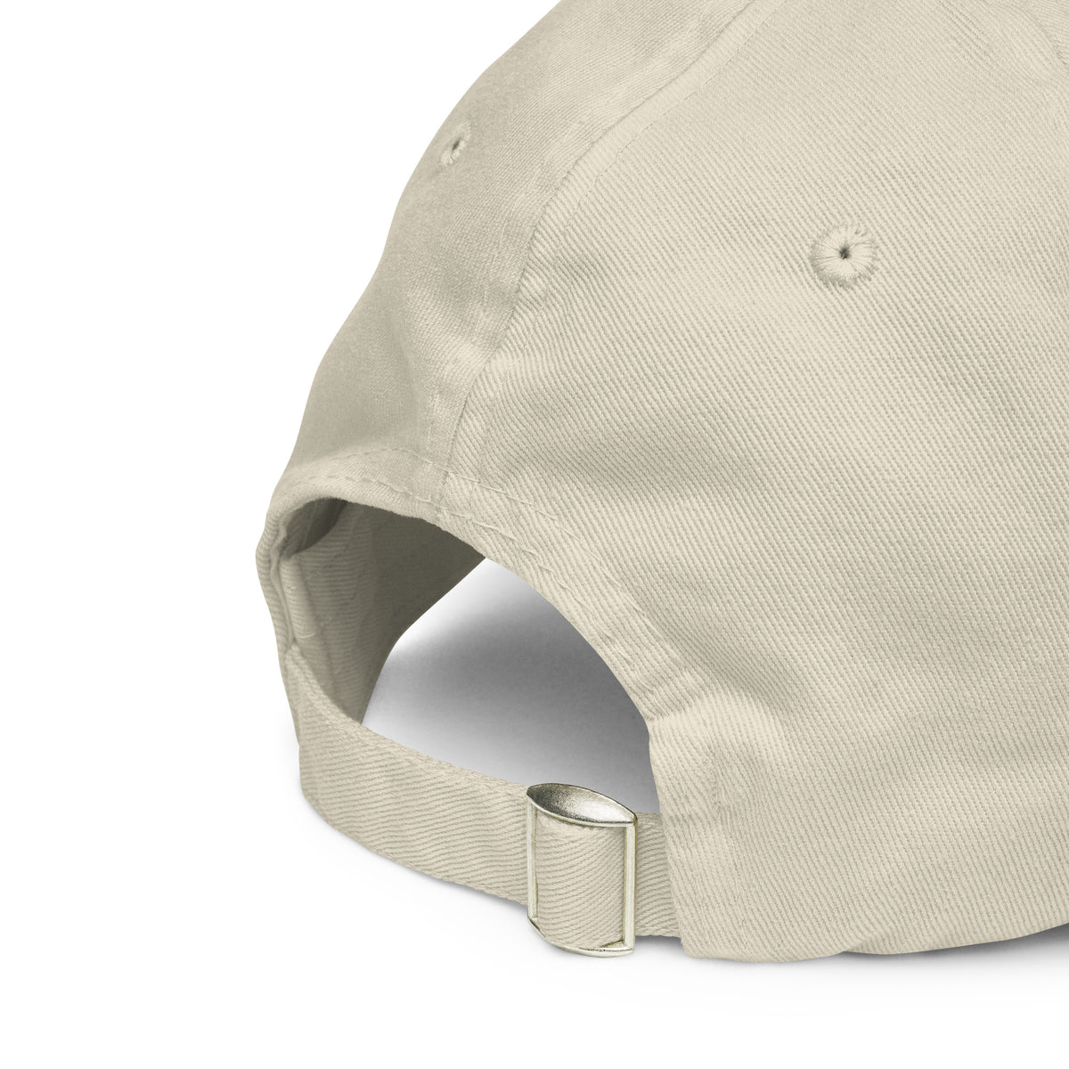 CAN'T COMPLAIN. WILL THOUGH. embroidered cap in Beige, embroidery close-up view
