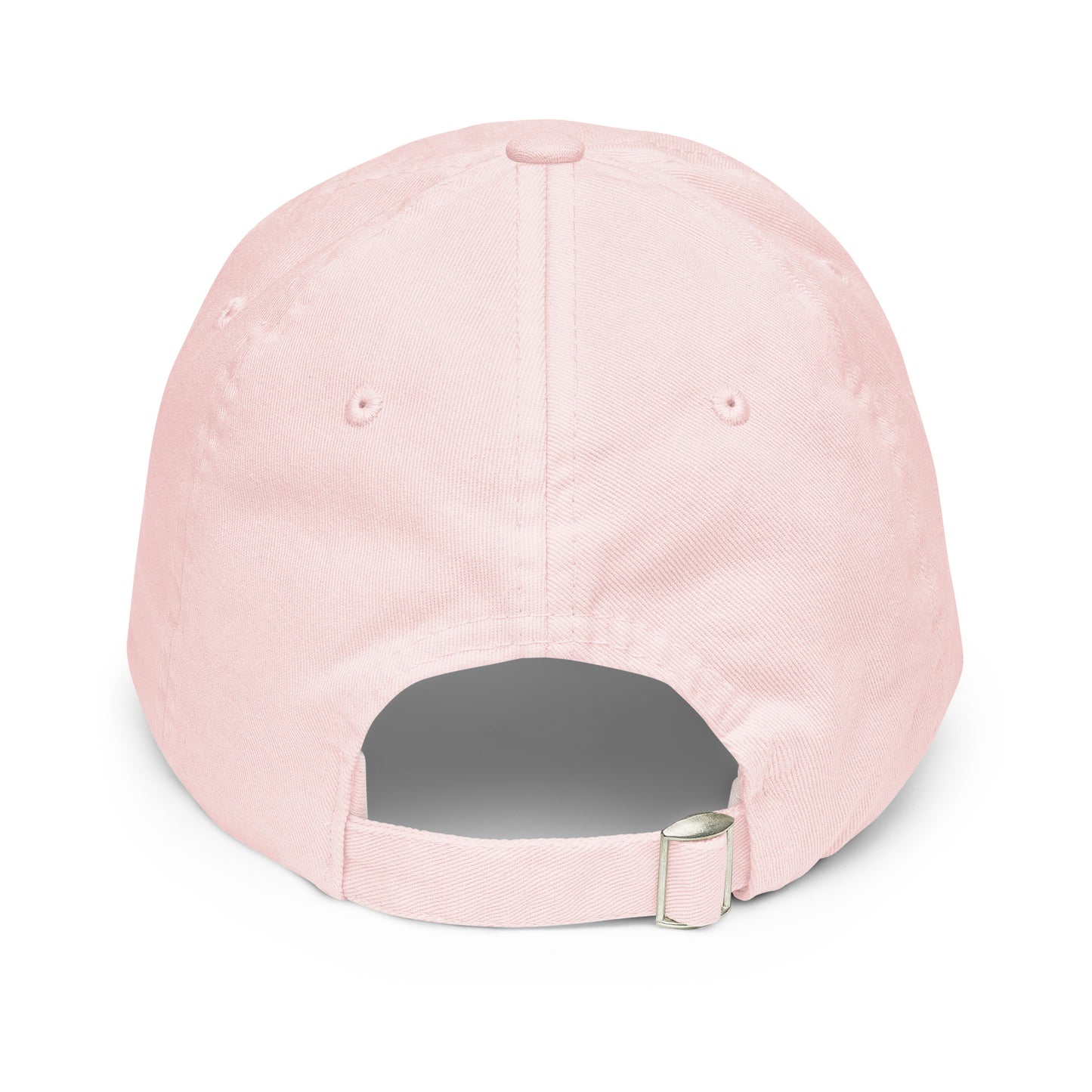 TELL YOUR CAT I SAID PSPSPS embroidered cap in Pastel Pink, back view