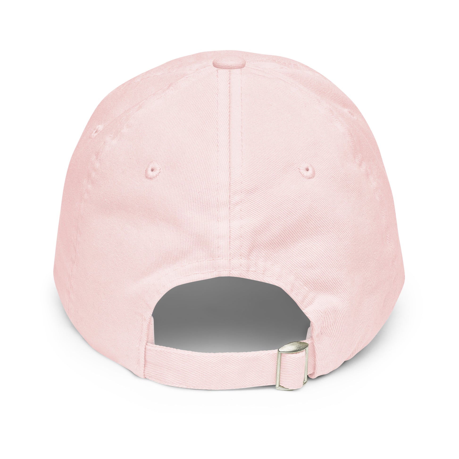 TELL YOUR CAT I SAID PSPSPS embroidered cap in Pastel Pink, back view