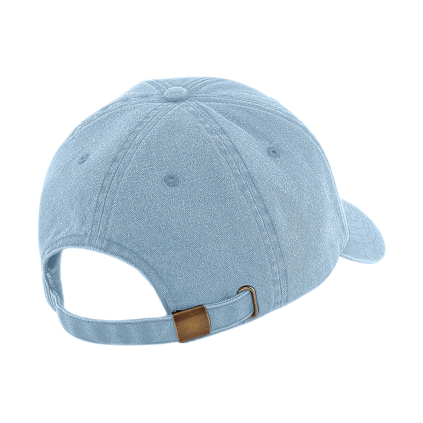 Rear view of Vintage Light Blue Beechfield low-profile cap