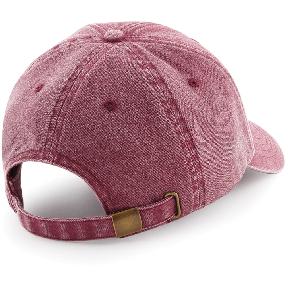 Rear view of Vintage Red Beechfield low-profile cap